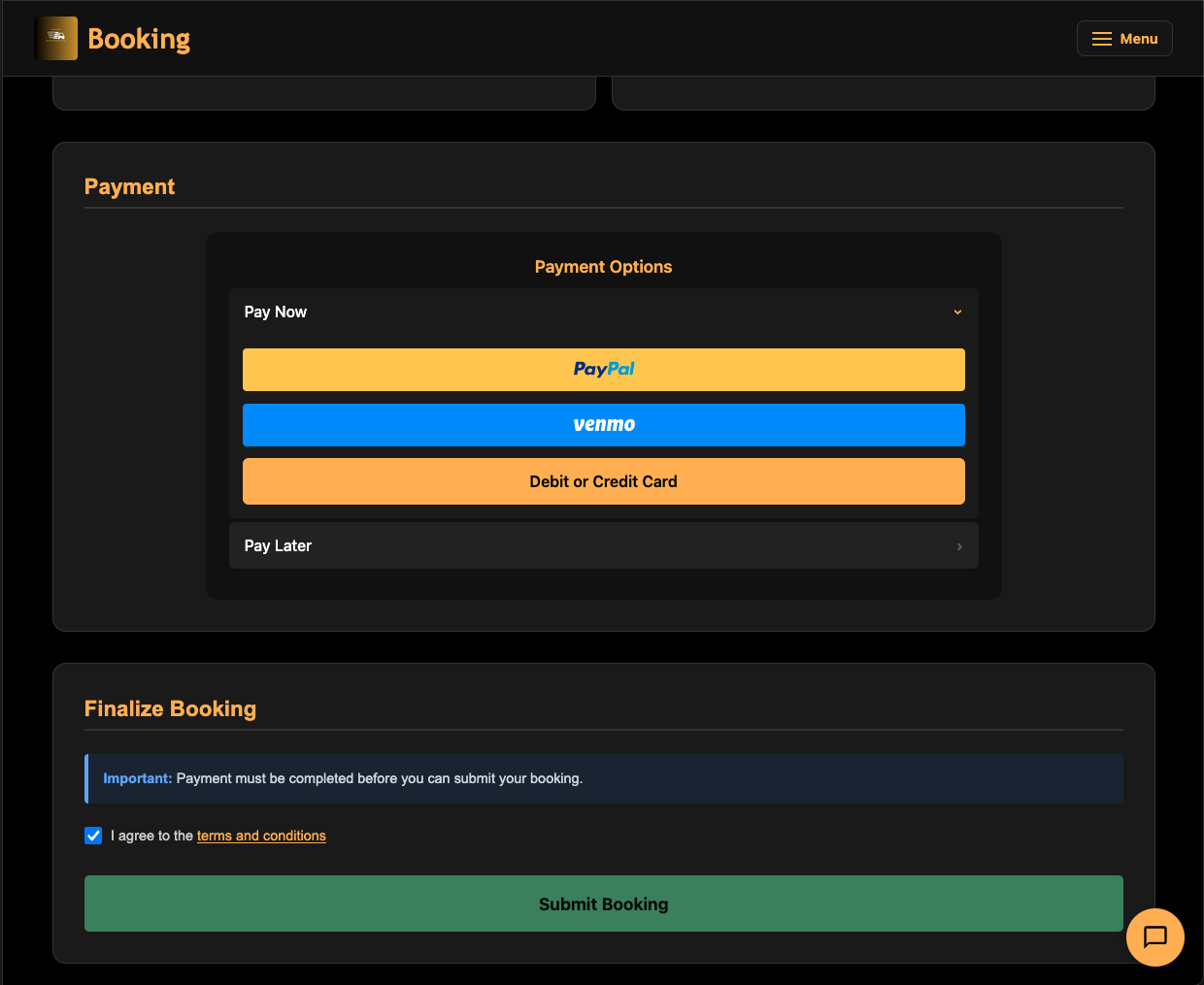 Booking Form