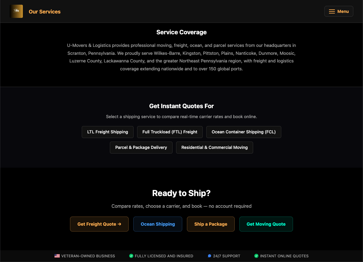 Services Page