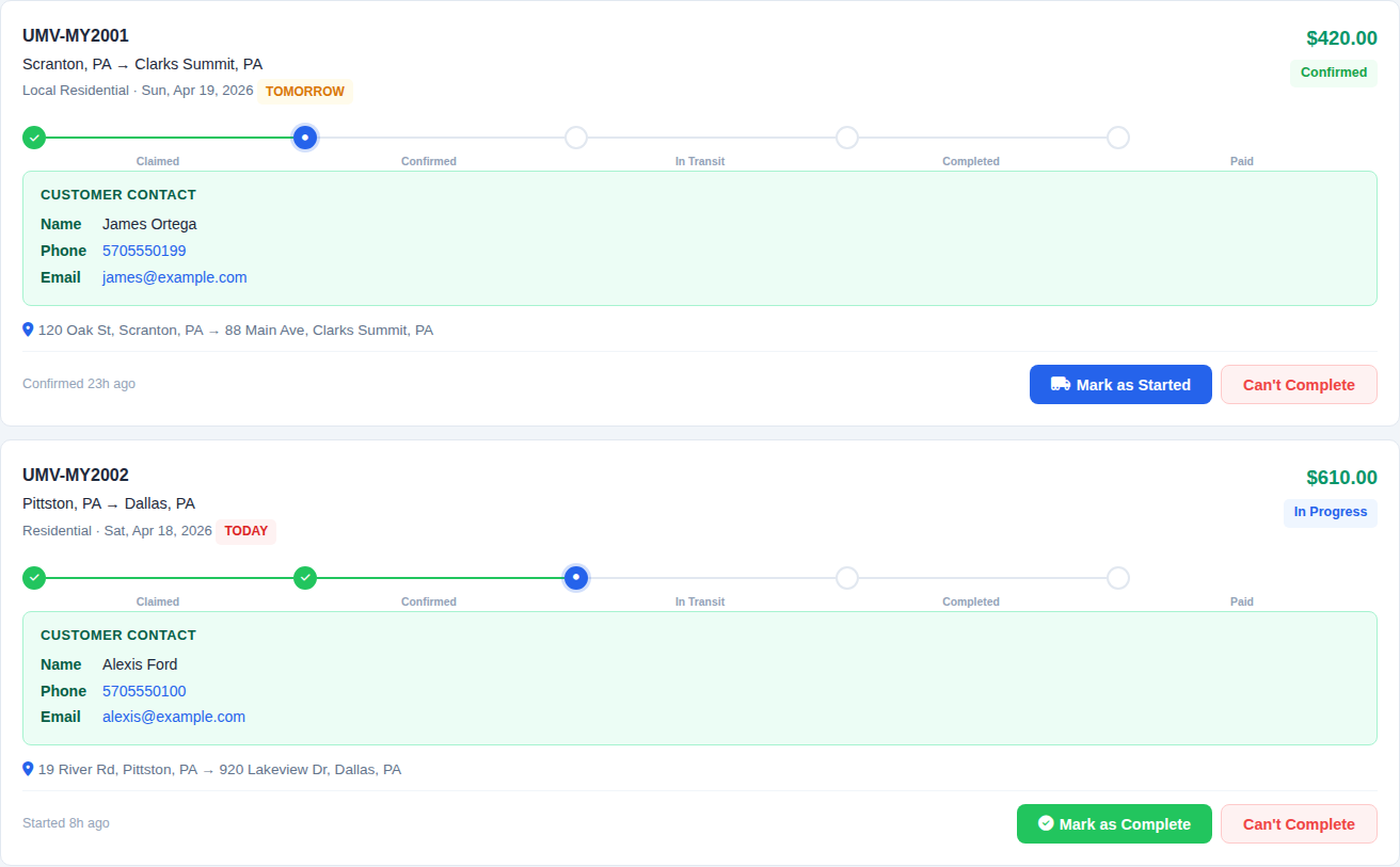 Job Pool My Jobs tab with active and pending jobs.